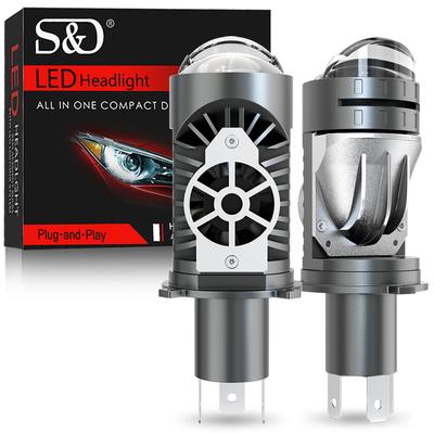 2 шт. H4 Светодиодные лампы для автомобильных фар с двойной проекторной линзой 40000 лм 100 Вт CANBUS Turbo Автолампа H4 Светодиодная мотоциклетная фара дальнего/ближнего света 12 В 24 В 6500 К LHD RHD