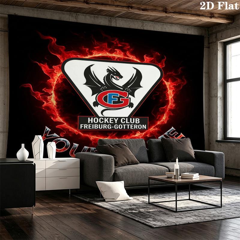 Custom Name HC Fribourg‑GotteronPrinted Tapestry – Wall Hanging for Bedrooms, Dorms, and Home Decor