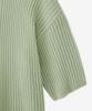 BLOND9 Cotton Rib Collar Short Sleeve Knit_Greenery