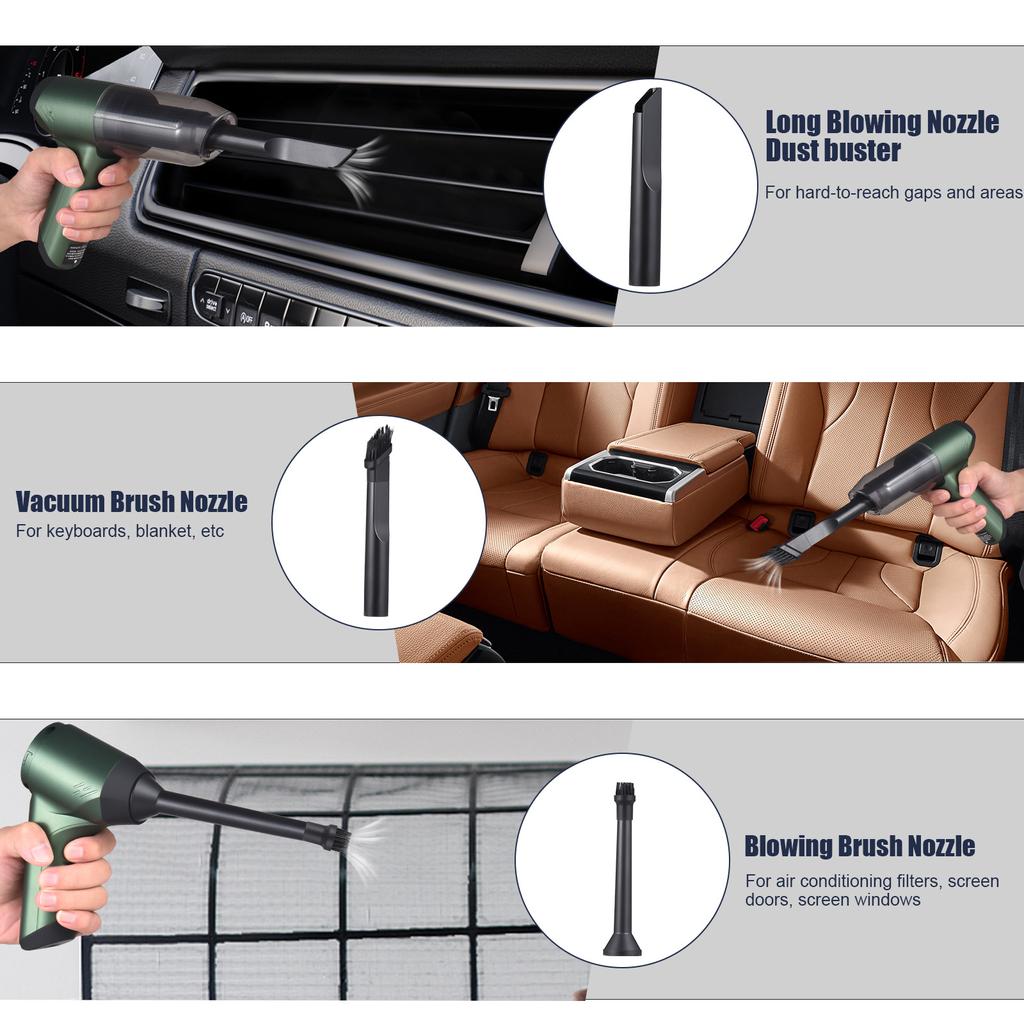 Ручной пылесос, беспроводной, 19000 Па, мощное всасывание и выдув, 3 в 1, пылеуловитель и воздуходувка.