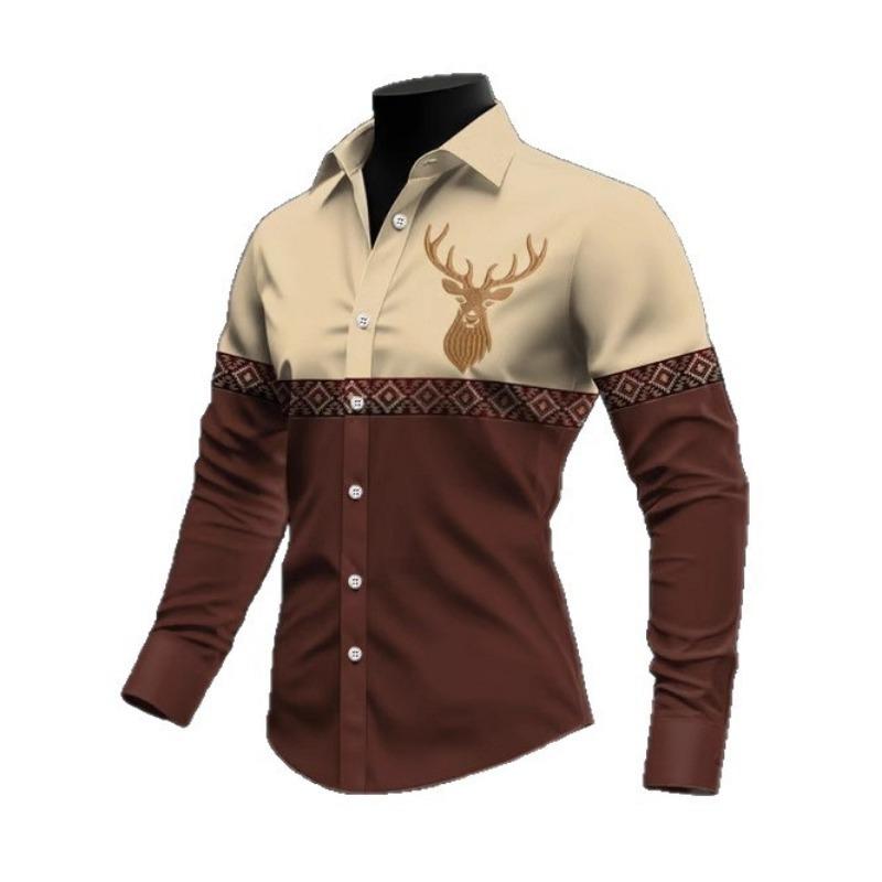Новая Модная Персонализированная Модная Повседневная Мужская Рубашка с Принтом на Осень с Длинным Рукавом