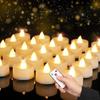 12-30 Pack Flameless LED Candles with Timer Remote Flickering Tea Lights Battery Operated Electric Fake Candle for Table Decor
