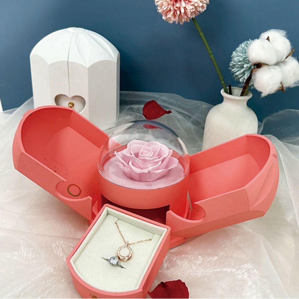 Forever Flower Eternal Rose Ювелирная шкатулка Подарочный замок Упаковка Коробка Ожерелье Подарочная коробка Жена