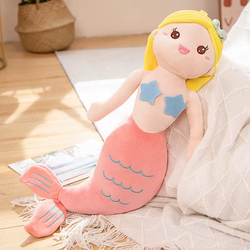Высококачественные плюшевые игрушки в виде русалки из мультфильма, мягкие плюшевые подушки в виде животных, мягкие игрушки, куклы принцессы, подарок на день рождения для девочек