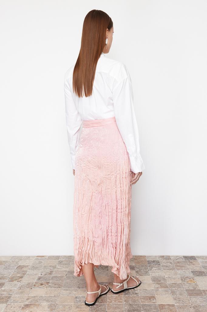 Женская мода, новая юбка в хиджабе, черная плиссированная атласная тканая юбка