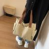 Stylish and Simple Solid Color Canvas Bag New College Student Shoulder Messenger Bag Women's Casual Versatile Shoulder Tote Bag