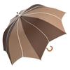 Large Flower Long Difficult To Get Piping Brown X Light [Chinoiserie Modern] Umbrella, Women's, Motif, Umbrella, Deep, Wet, (Dark Brown)