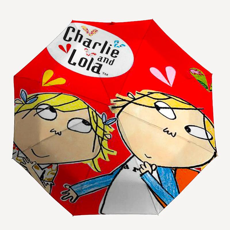 Charlie and Lola Theme Automatic Umbrella, Lightweight & Portable, 8 Rib, Perfect for Outdoor Travel, Birthdays, Christmas, Gifts.