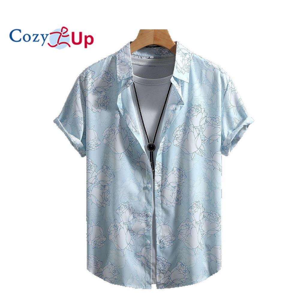 Мужская рубашка с коротким рукавом, небесно-голубая, белая, розовая, повседневная, модная, гавайский отпуск, лето 2025 г., новое поступление