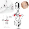 Charms Copper Hand In Hand For A Lifetime Pendants Fit Charms Plata Original Bracelet Beads Women Jewellery Making Diy