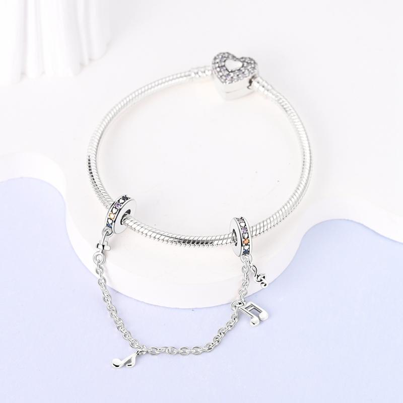 Beads Travel Dream Cute Musical Globe Safety Chain Charms Plata Fit 928 Charms Bracelet Beads Jewelry Gifts for Women