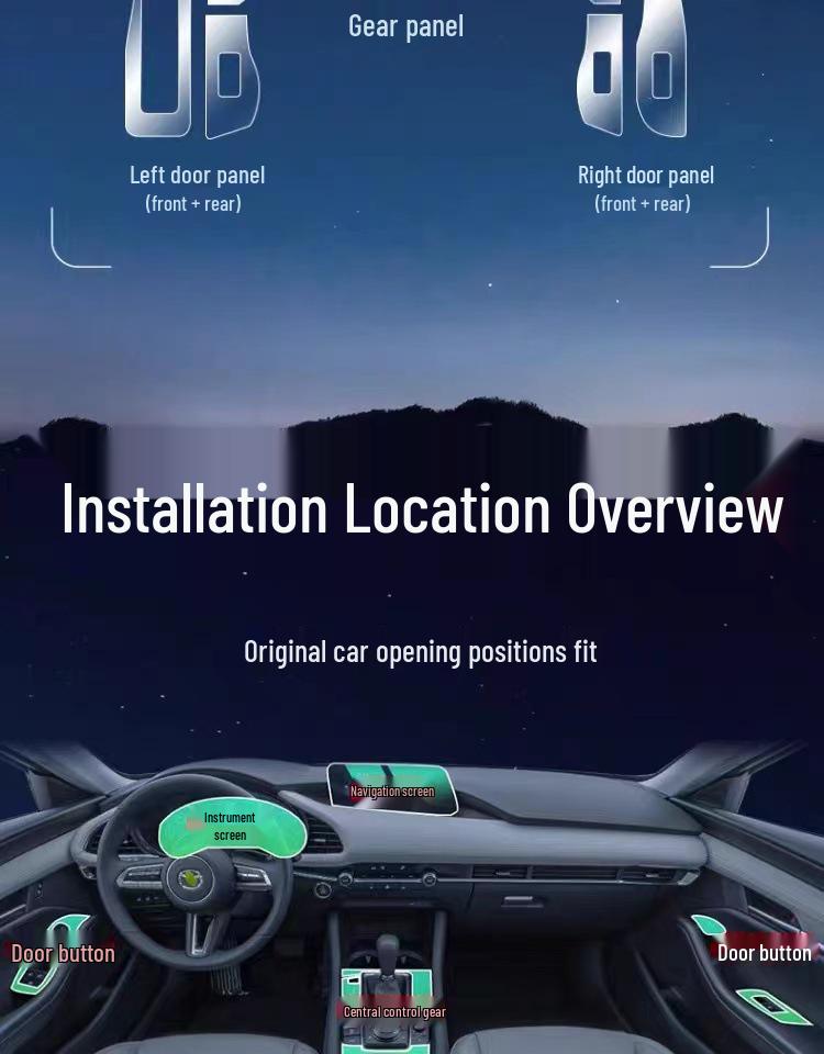Подходит для Mazda 3 Next-Gen 2020-2024 Angkesaila Защитная пленка для салона Экран центральной консоли HD Пленка для рычага переключения передач.