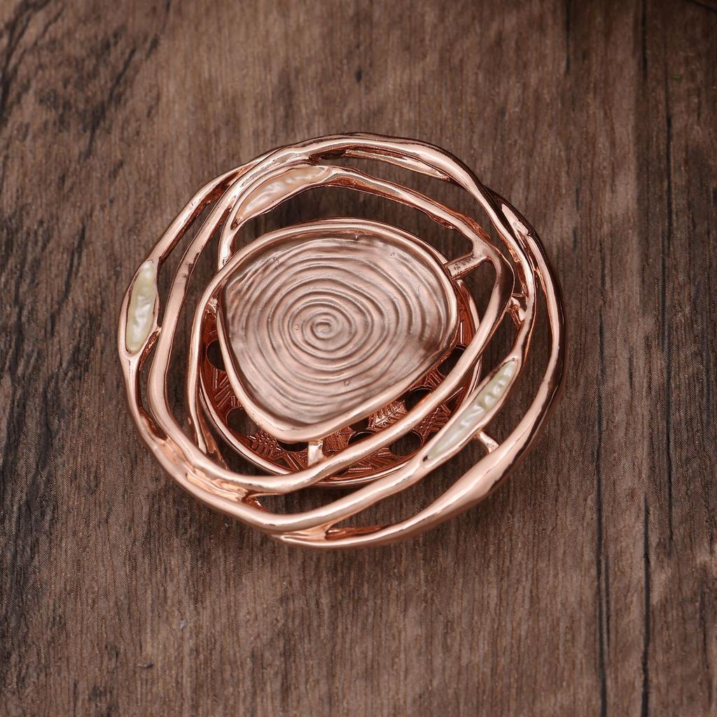 Новая геометрическая ажурная эмалевая магнитная брошь в виде розы, женская сумка, многофункциональные аксессуары для шелкового шарфа