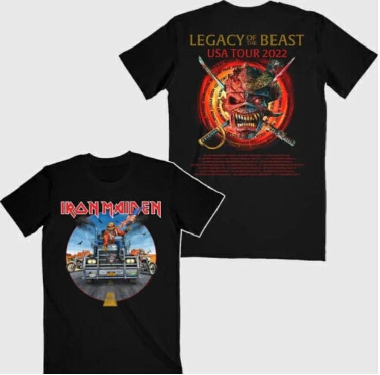 Iron Maiden Legacy of the Beast World Tour 2022 Черная футболка