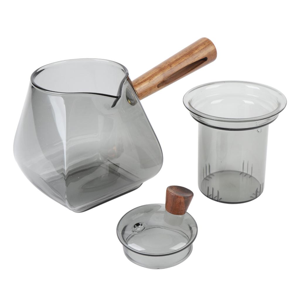 Чайник для разделения воды 500 мл Стеклянный чайник для заваривания чая с деревянной боковой ручкой Съемный инфузор для электрической керамической плиты