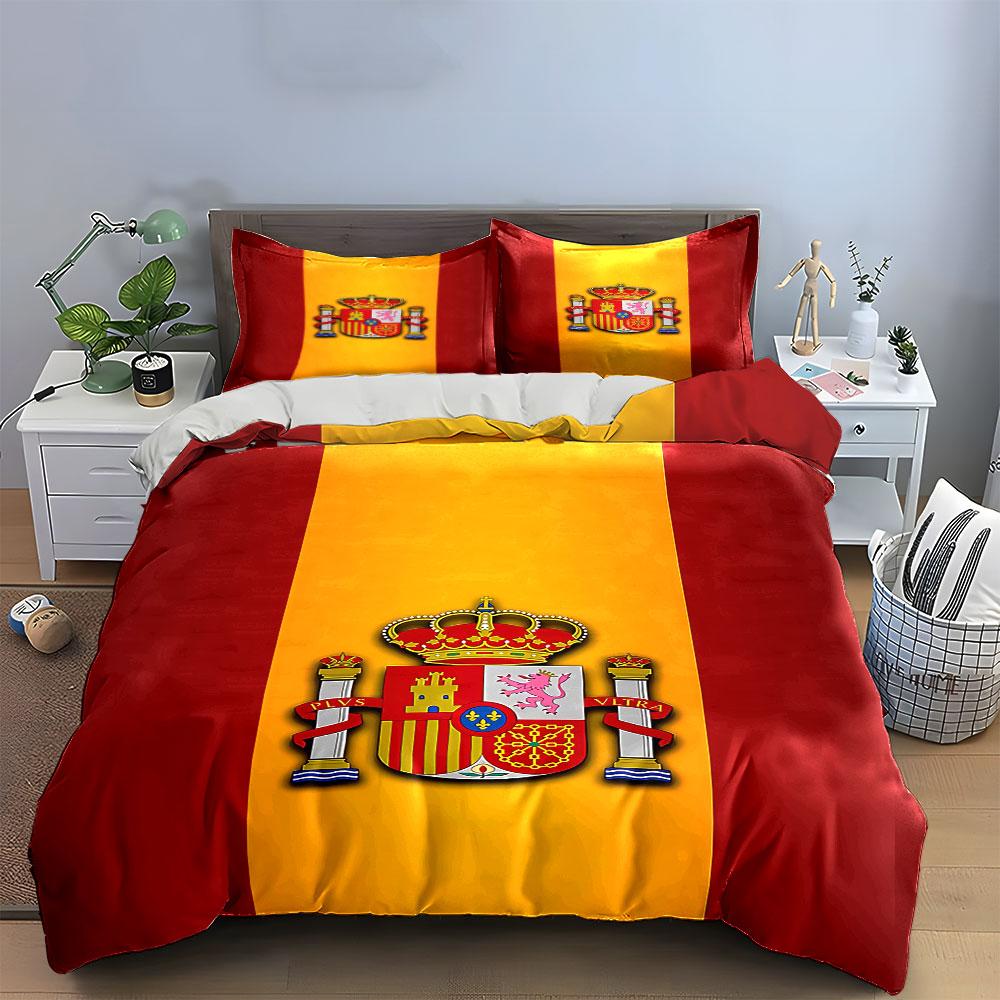Spain Flag Coat of Arms Bedding Bedding Duvet Cover Set Duvet Cover Pillowcases (1 * Duvet Cover 2 * Pillowcases, without duvet insert)