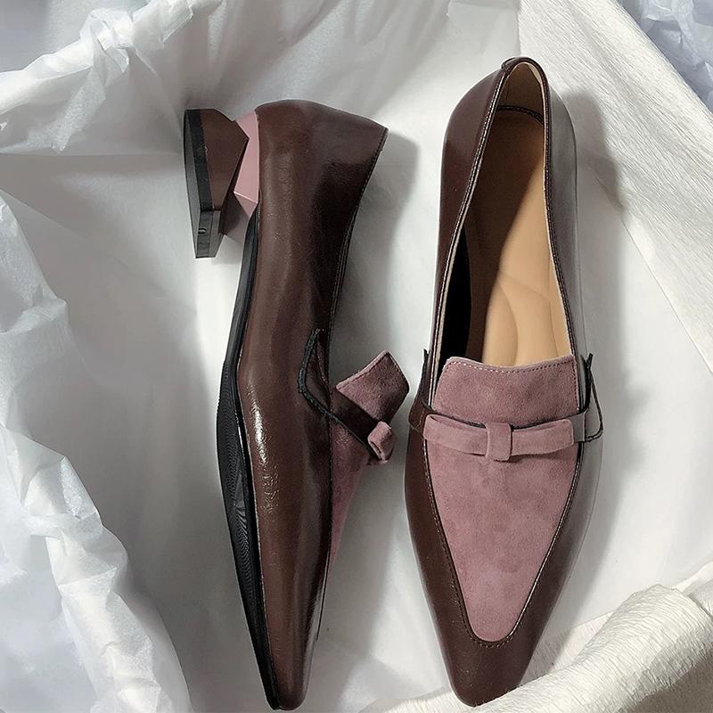 Модные Женские Туфли на Каблуке с Острым Носом Мокасины с Бантом Модные Туфли Осенний Дизайнерские Новые Женские Туфли 2025 Платье Сексуальные Роскошные Zapatos De Mujer