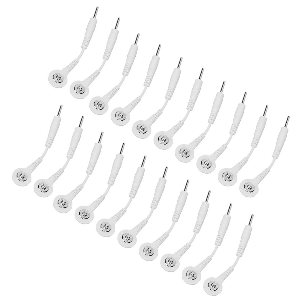 20 шт. Электродные провода 2,0 дюйма Портативные сменные кнопочные электродные отводящие провода для терапевтических инструментов Белый
