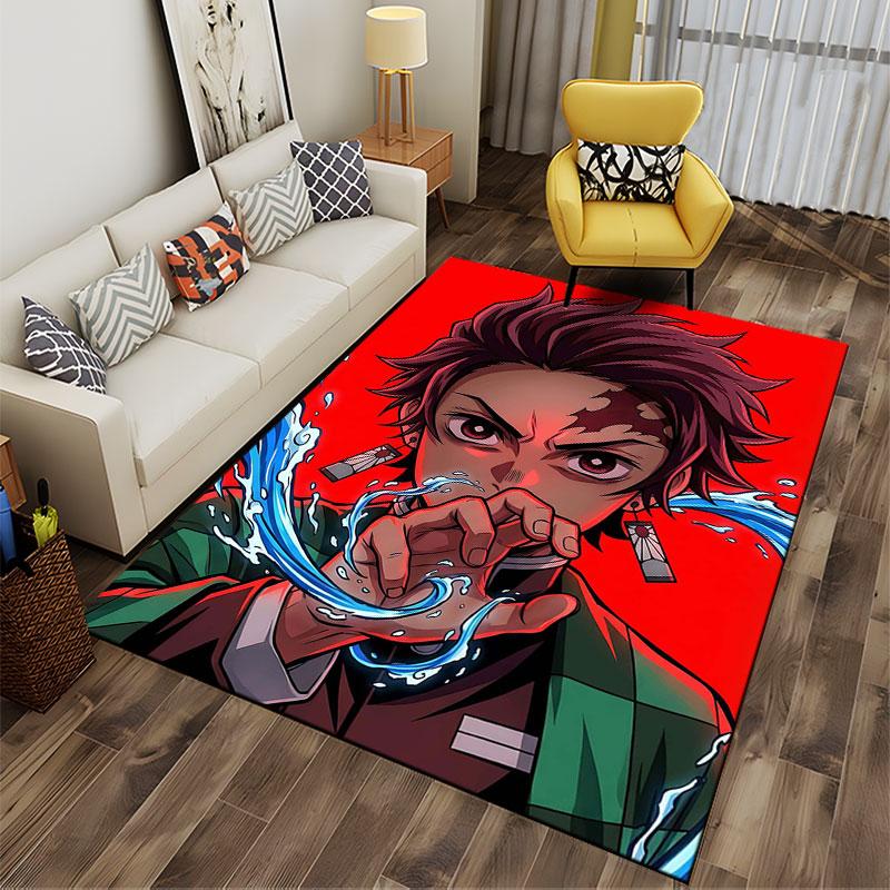 Anime Style Warrior with Water suitable as a non-slip mat for the living room or bedroom sofa