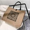 Style Linen Bag Women Tote Bag Bohemian Shoulder Bag Large Capacity Bag Geometric Printing Handbag