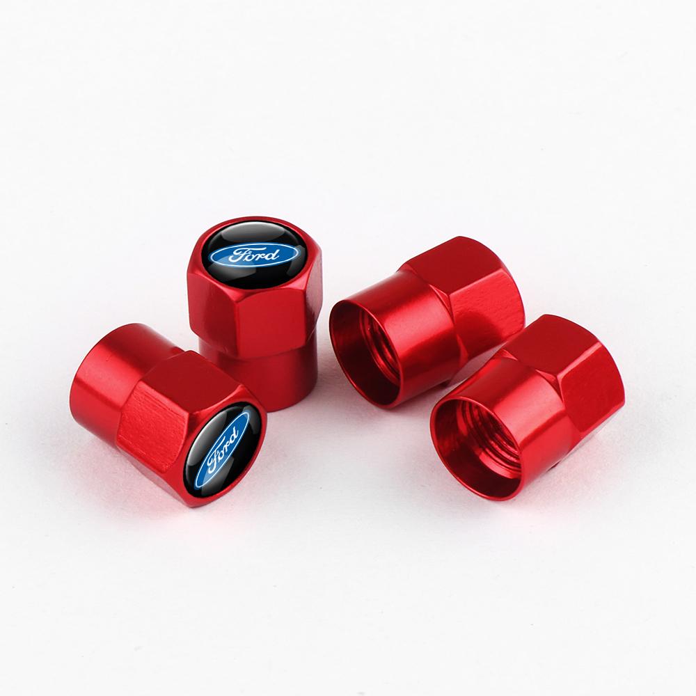 TQ013-Car Tire Valve Cover Wheel Protection Dust Caps Leather Keychain For Ford Fiesta Focus 2 Mk3 Mustang Ranger Kuga Mondeo Mk4 Edge
