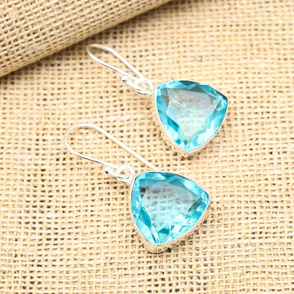 Прекрасные серьги из чистого серебра 925 пробы с драгоценным камнем ручной работы для свадебного подарка