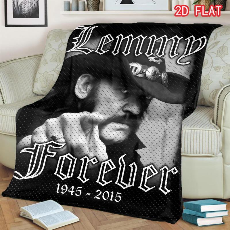 Lemmy Forever 1945-2015 Rock Star Portrait Black White Vintage Print Soft Flannel Throw Blanket Lightweight Warm Sofa Couch Bed Home Decor Cover