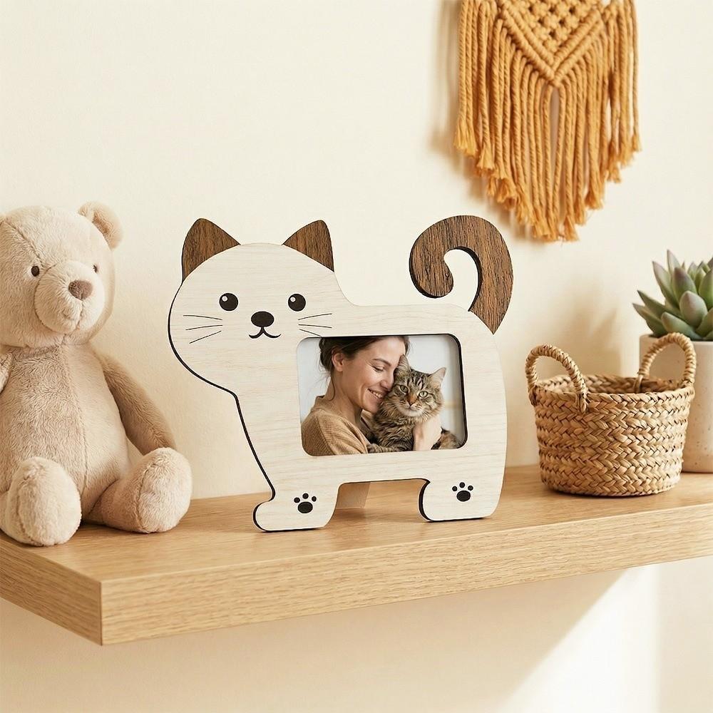 Cartoon Wood Photo Frame Creative Photo Display Rack Photo Collection Frame  Home Decoration