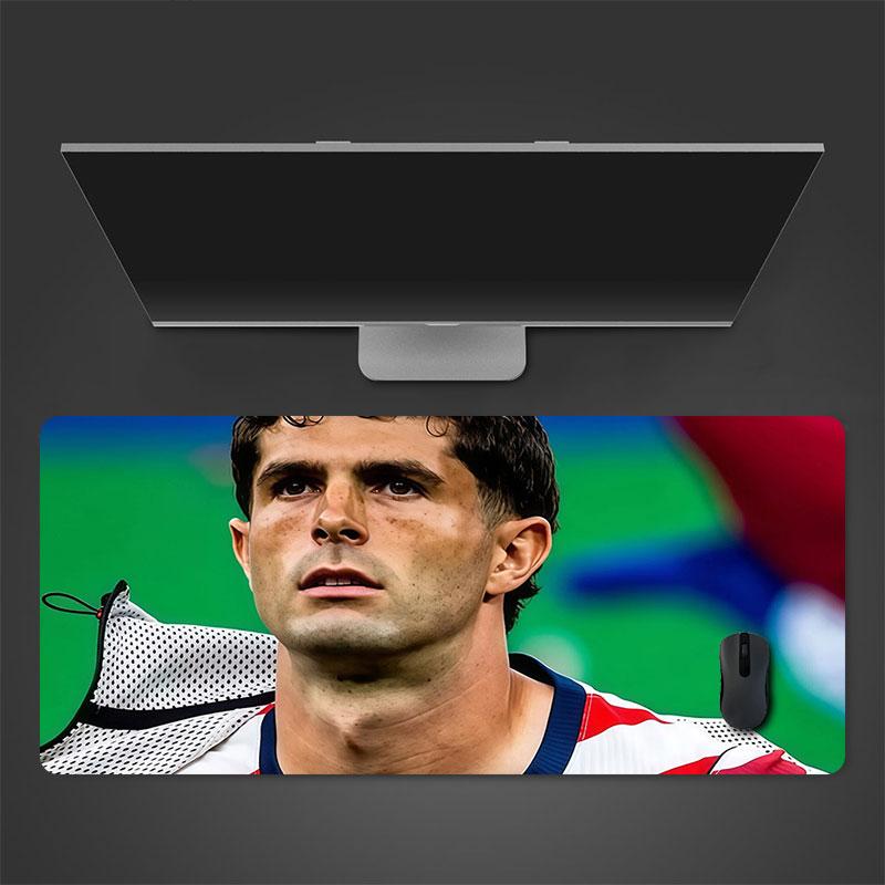 Pulisic Mouse Pad, Large Gaming Desk Mat, Non-slip XXL Mousepad for Laptop & Tablet, Mini PC Playmat with Stitched Edges