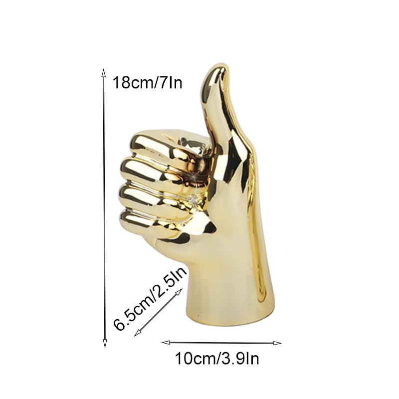 Resin Hand Finger Gesture Figurine Sculpture Decor Abstract Hand Love Gesture Statue Figurines Wedding Home Desktop Decor