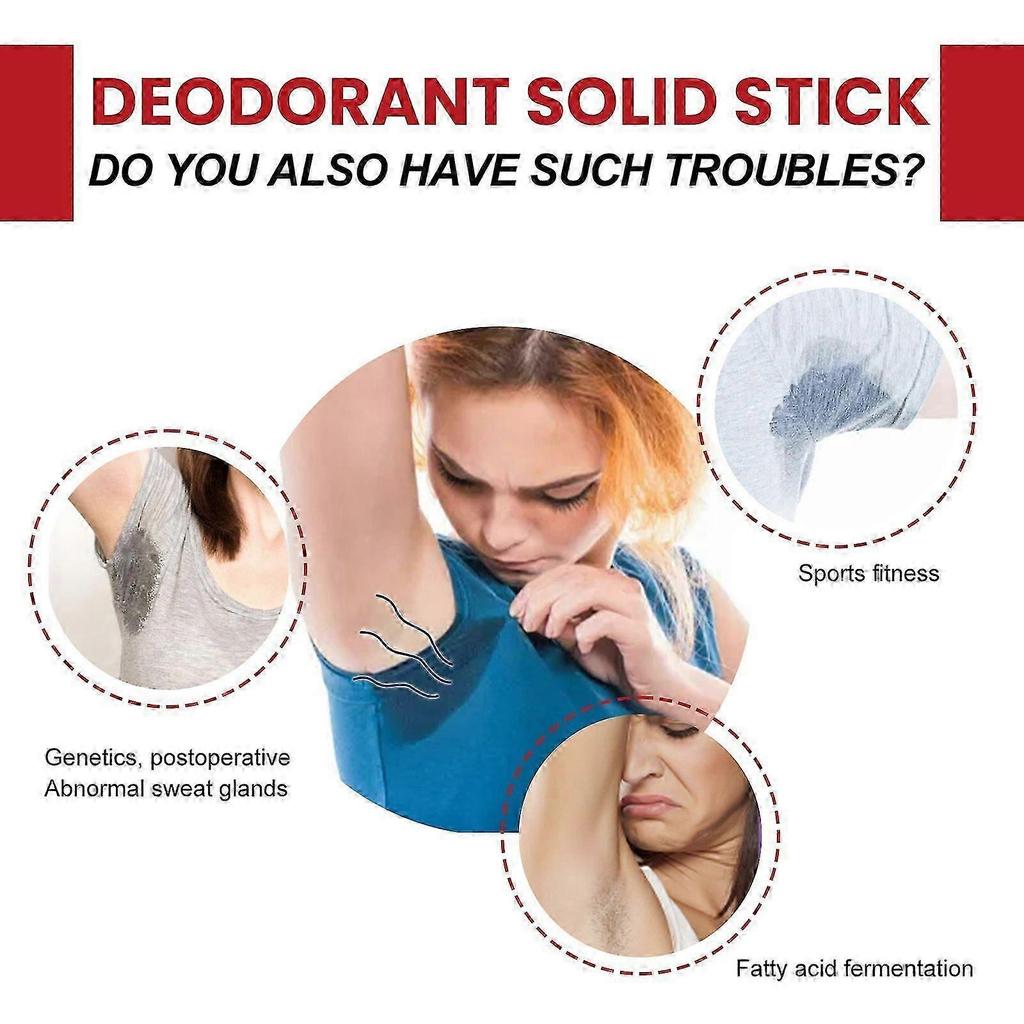 Deodorant Solid Stick, Clean Underarm Odor Body Odor Perspiration Summer Refreshing Light Fragrance Lasting Care