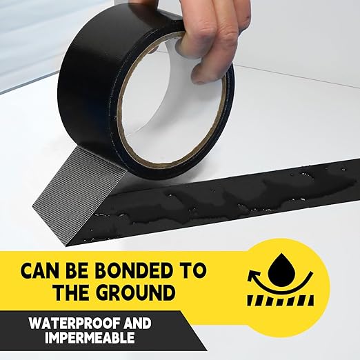 2 шт. в упаковке, черная прочная клейкая лента 5 см x 20 м, прочная, гибкая, не оставляет следов, водонепроницаемая, высокая прочность, всепогодная и рвется вручную