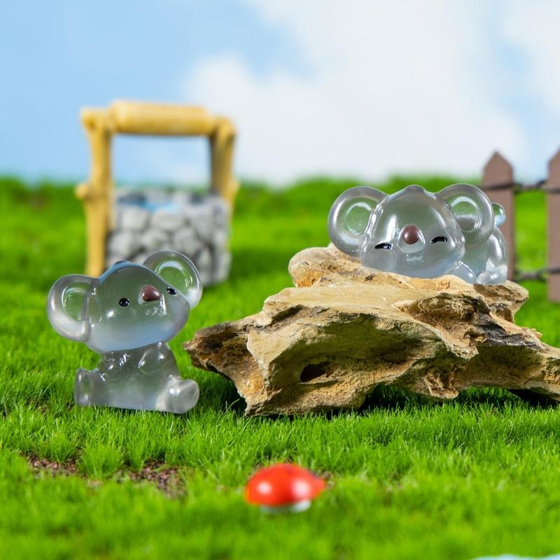 Glows In The Darks Koala Figurines Garden Koala Statue Landscape Decors Animal Figurines Sculpture Table Centrepieces