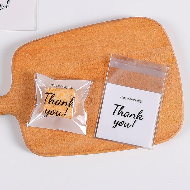 100 Pcs Mini Small Cute Thank You Package Button Biscuit Packaging Machine Sealing Cookie Snack Candy Sugar Bags