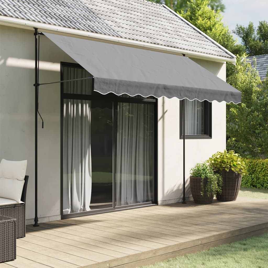 Awning Valance Grey Striped 3 m