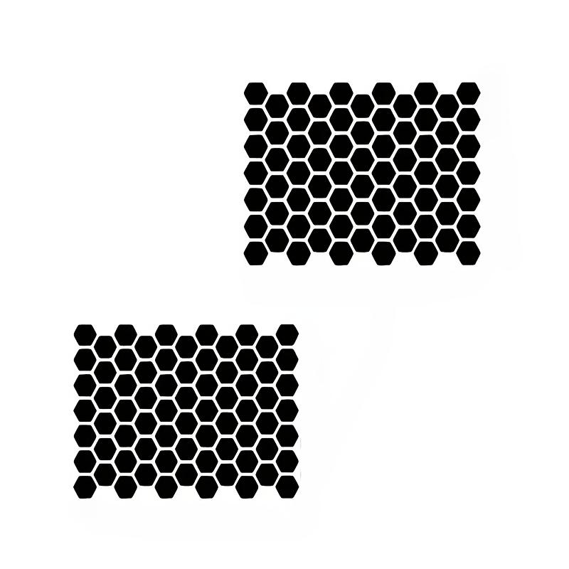 2 Pcs Universal Hexagonal Honeycomb Vinyl Car Side Window Stickers, Self Adhesive Sunshade Scratch Resistant Decals for Cars Trucks