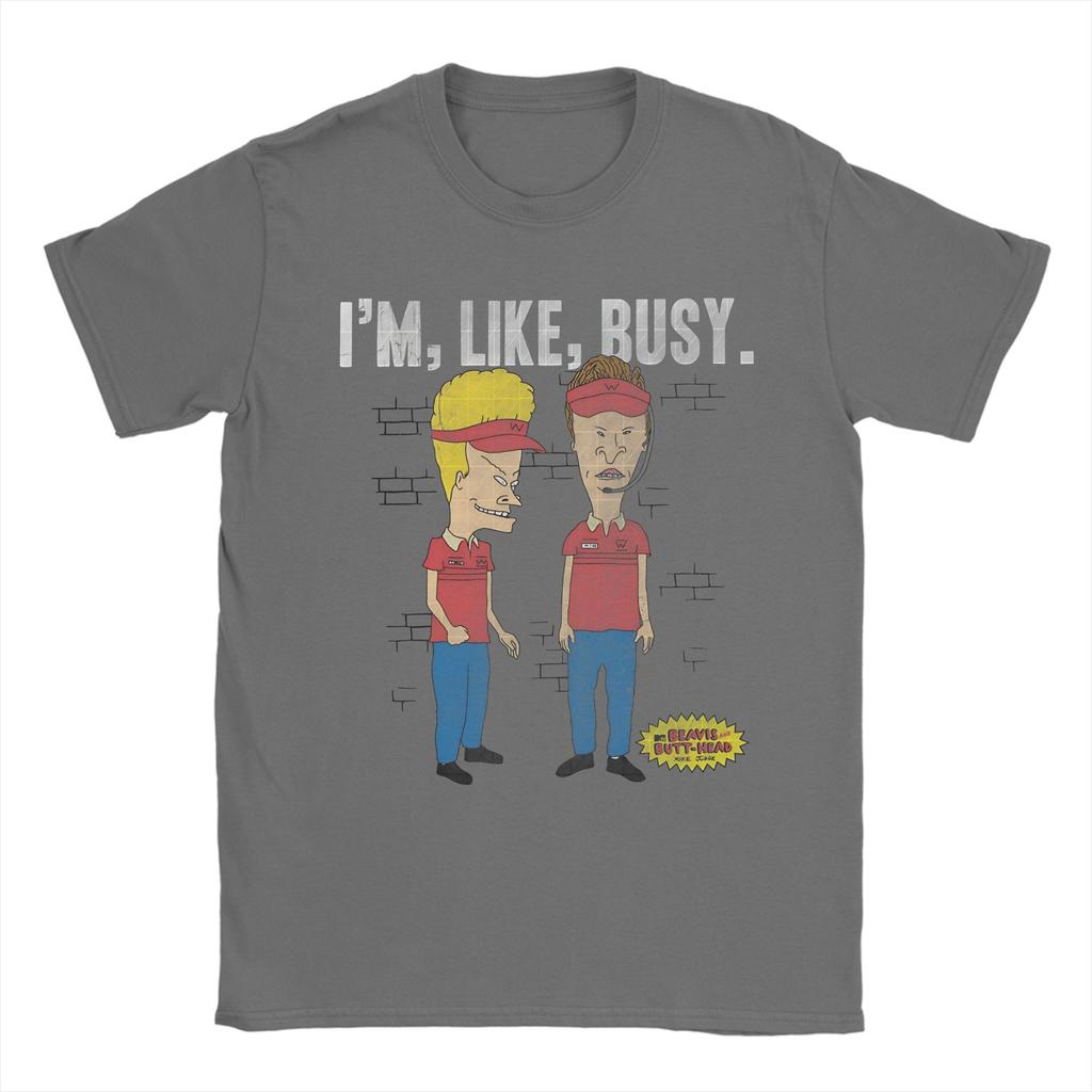 Beavis and Butthead Busy At Work TShirt Men Women 100 Cotton Tee Shirt Crewneck Short Sleeve T Shirt Plus Size Clothing