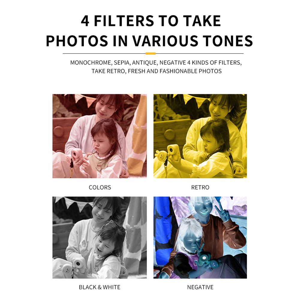 Детская камера мгновенной печати 48 МП Мини-термопринтер с термобумагой Без чернил Подарки на Рождество/День рождения/Праздник