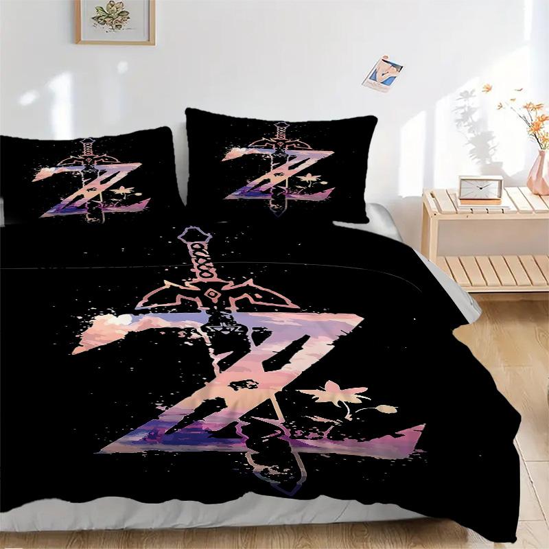 Link'S Sword Adventure Print 3Pcs Bedding Setduvet Cover With 2 Bedropillowcase Home Birthday Gift