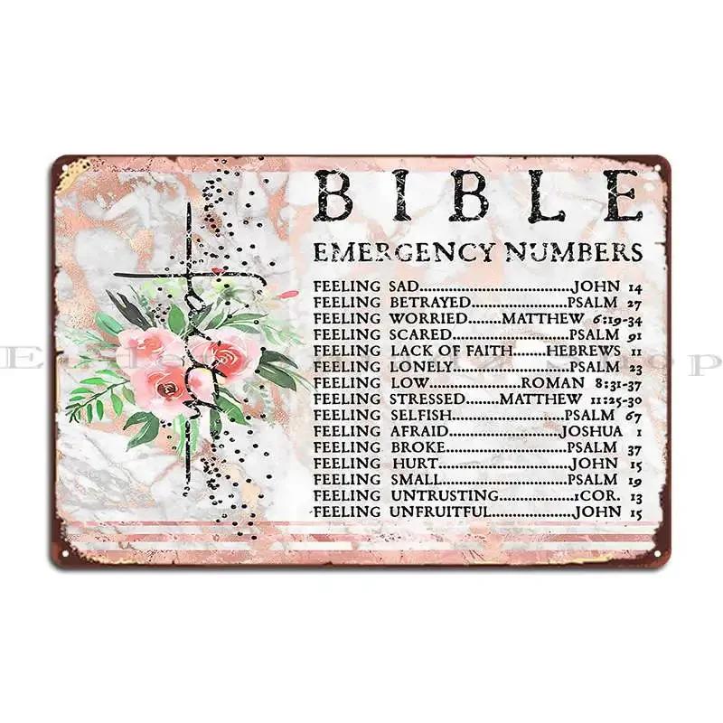 Bible Emergency Numbers Metal Plaque Poster Wall Custom Customize Printing Sign Personalized Tin Sign Poster