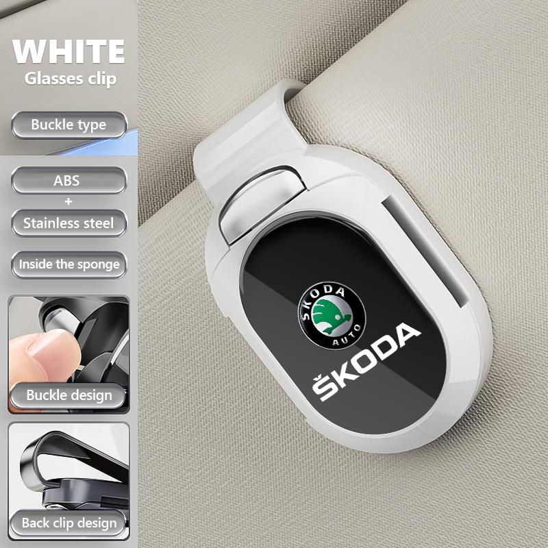 NSH4 Multifunctional card holder Car visor Glasses clip Accessorie For Skoda Rapid Octavia Derivative Enyaq-iV VisionS Yeti Scala