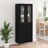 Highboard White and Black Oak 69.5 x 34 x 180 cm