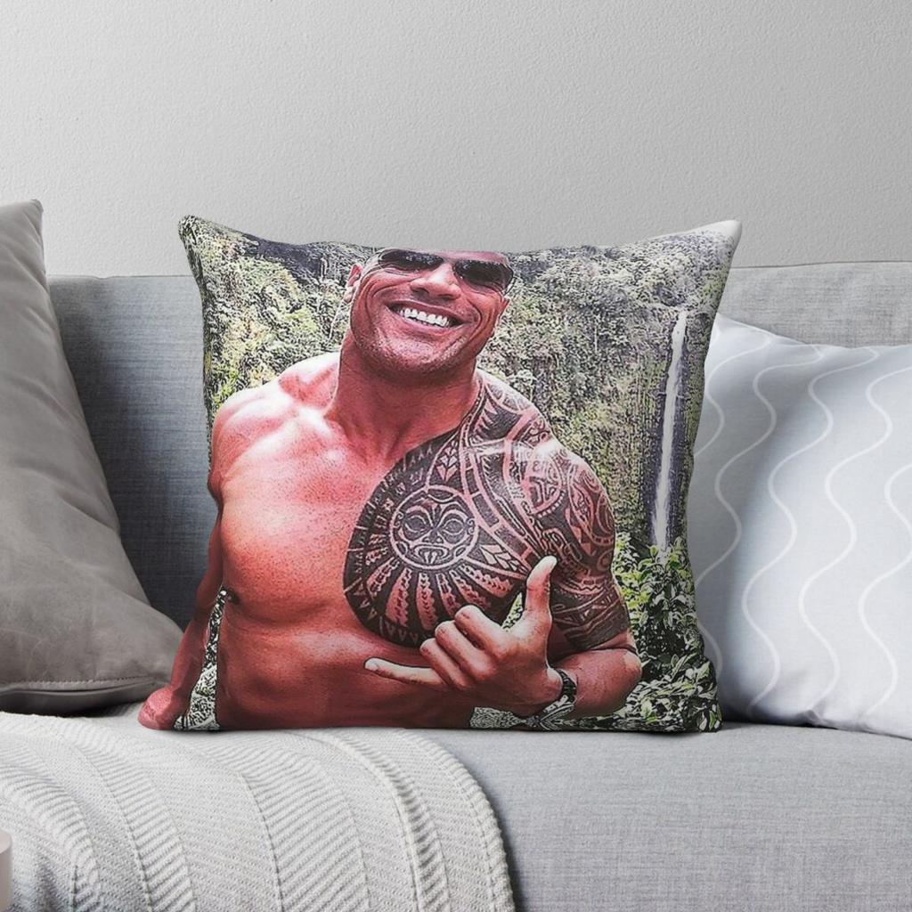 Dwayne Johnson The Rock Square Pillowcase Polyester Linen Velvet Creative Zip Decor Throw Pillow Case Sofa Cushion Cover x