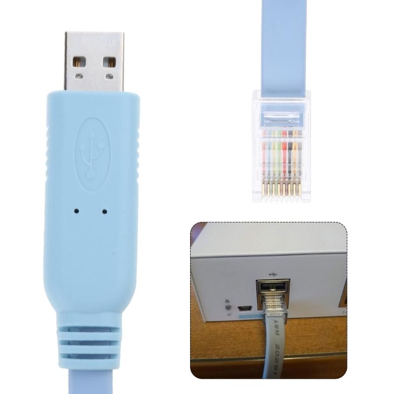 Router Console Cable USB to RJ45 Console Cable for H3C Router Rollover Console Wire Faster Data Transmission Cord