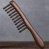 Массажная расческа для кожи головы Yousheng Sandalwood с широкими зубцами, антистатическая, для роста волос, для мужчин и женщин, деревянная ручная расческа для головы Gua Sha(Случайный цвет)