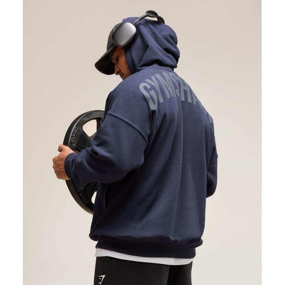 Gymshark Толстовка с капюшоном Power Heavy Blue A2c9h Uctn