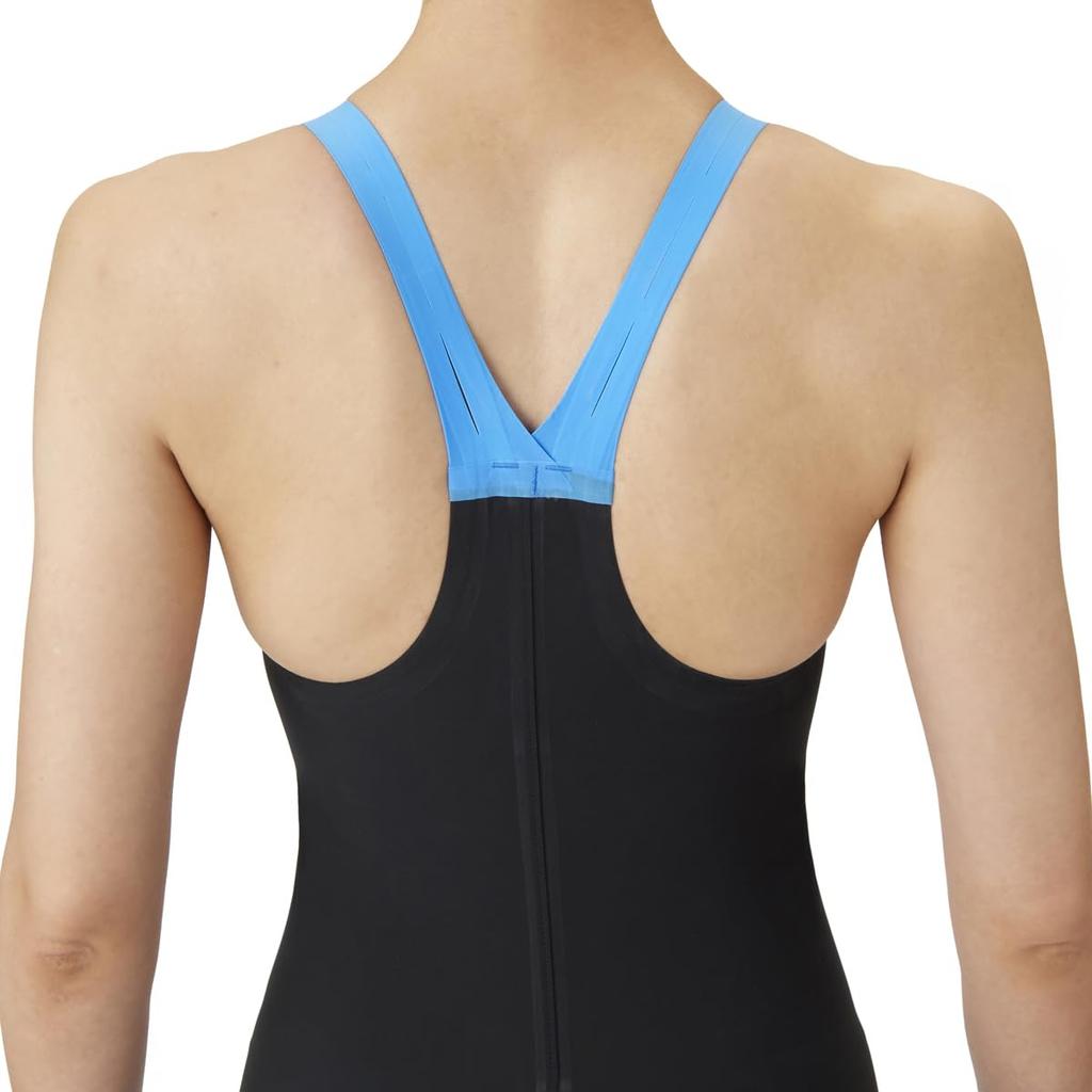 Купальник гоночный цельный черный x синий [Arena] (Закрытая спина/половина ноги) Женский (БКБЛ)