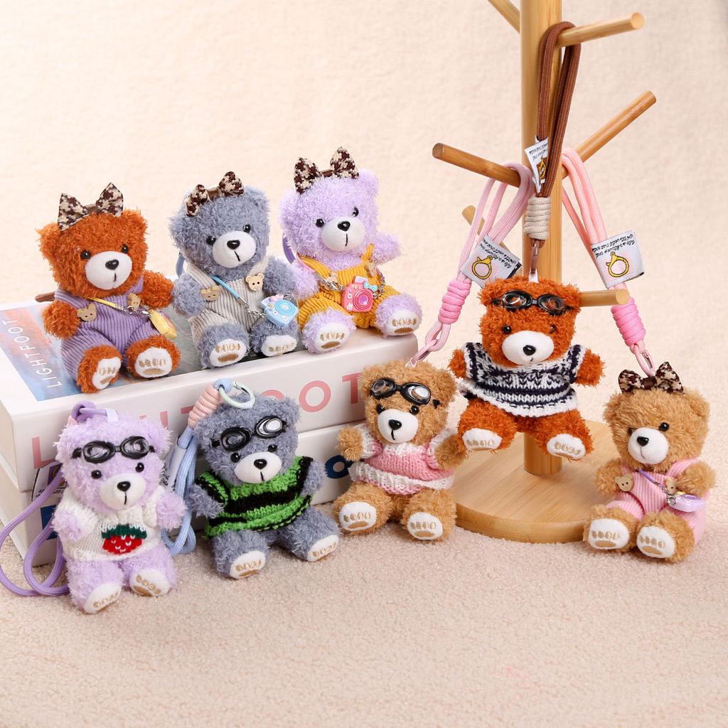 Кулон-брелок в виде куклы-мишки, браслет, подвеска для сумки, плюшевая игрушка, подарок на день рождения, кукла для девочки