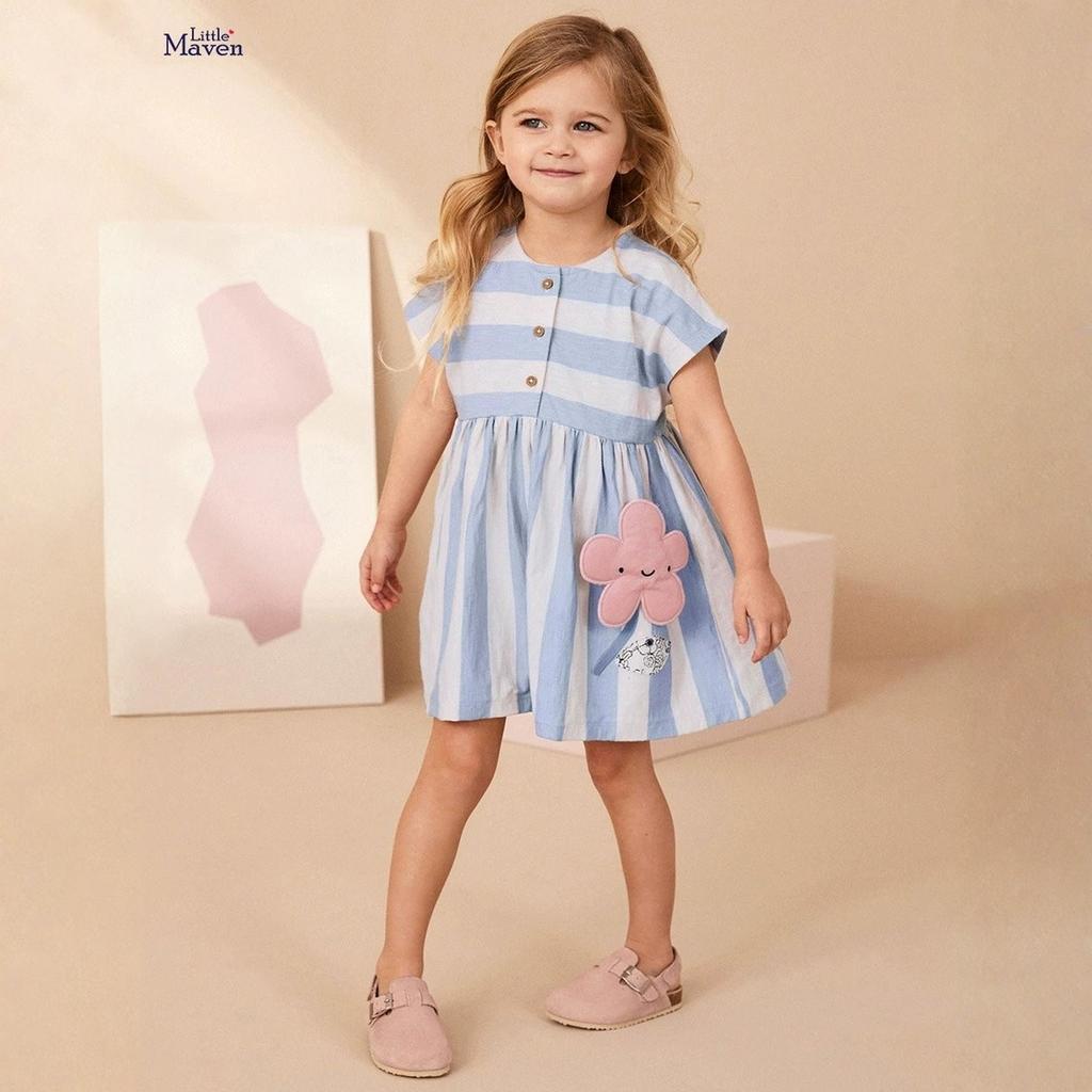 Повседневное платье с мультяшным принтом для девочек - Милое платье принцессы для детей