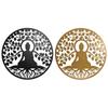Wall Decoration Home ESPRIT Black Golden Buddha Oriental 100 X 1 X 100 Cm (2 Units)